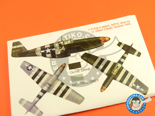 Image 3: North American P-51 Mustang B | Masks in 1/48 scale manufactured by Montex Mask (ref. K48267)