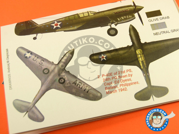 Image 3: Curtiss P-40 Warhawk E | Masks in 1/48 scale manufactured by Montex Mask (ref. K48269)