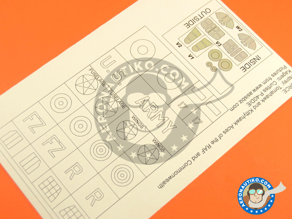 Image 4: Curtiss P-40 Warhawk E | Masks in 1/48 scale manufactured by Montex Mask (ref. K48269)