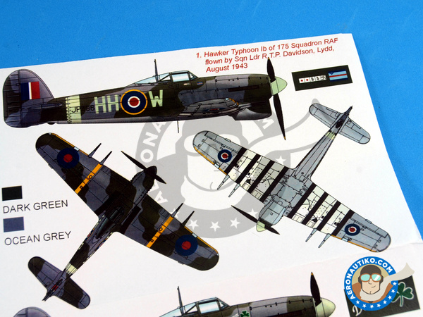 Image 1: Hawker Typhoon Mk Ib | Masks in 1/48 scale manufactured by Montex Mask (ref. K48270)