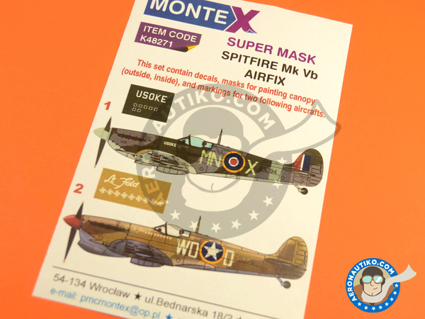 Image 5: Supermarine Spitfire Mk Vb | Masks in 1/48 scale manufactured by Montex Mask (ref. K48271)