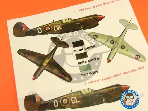Image 1: Curtiss P-40 Warhawk M | Masks in 1/48 scale manufactured by Montex Mask (ref. K48277)