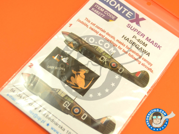 Image 4: Curtiss P-40 Warhawk M | Masks in 1/48 scale manufactured by Montex Mask (ref. K48277)
