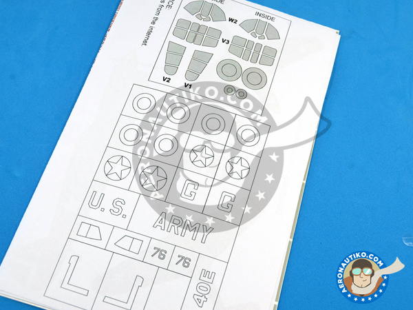 Image 3: Curtiss P-40 Warhawk E | Masks in 1/48 scale manufactured by Montex Mask (ref. K48288)