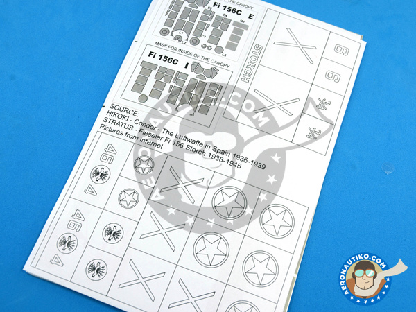 Image 4: Fieseler Fi 156 Storch C | Masks in 1/48 scale manufactured by Montex Mask (ref. K48289)