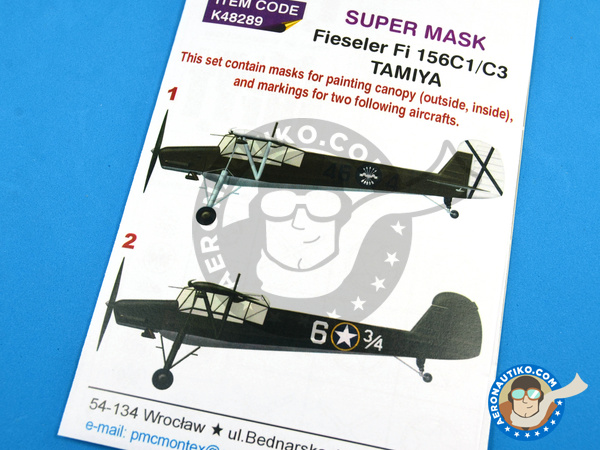 Image 5: Fieseler Fi 156 Storch C | Masks in 1/48 scale manufactured by Montex Mask (ref. K48289)
