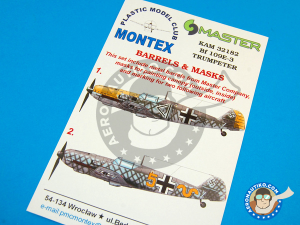 Image 1: Messerschmitt Bf 109 E-3 | Masks in 1/32 scale manufactured by Montex Mask (ref. KAM32182)