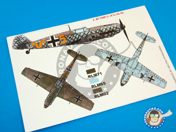 Image 2: Messerschmitt Bf 109 E-3 | Masks in 1/32 scale manufactured by Montex Mask (ref. KAM32182)