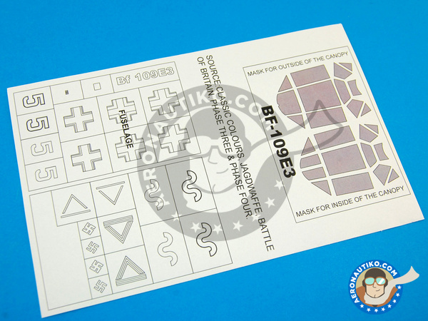 Image 4: Messerschmitt Bf 109 E-3 | Masks in 1/32 scale manufactured by Montex Mask (ref. KAM32182)