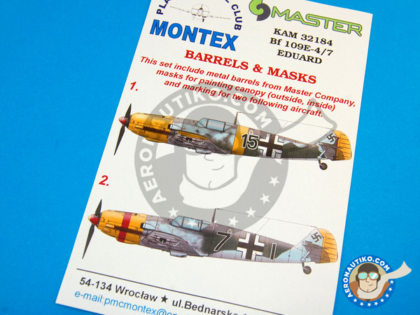 Image 1: Messerschmitt Bf 109 E-4/7 | Masks in 1/32 scale manufactured by Montex Mask (ref. KAM32184)