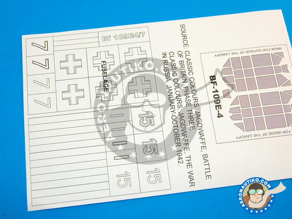 Image 2: Messerschmitt Bf 109 E-4/7 | Masks in 1/32 scale manufactured by Montex Mask (ref. KAM32184)