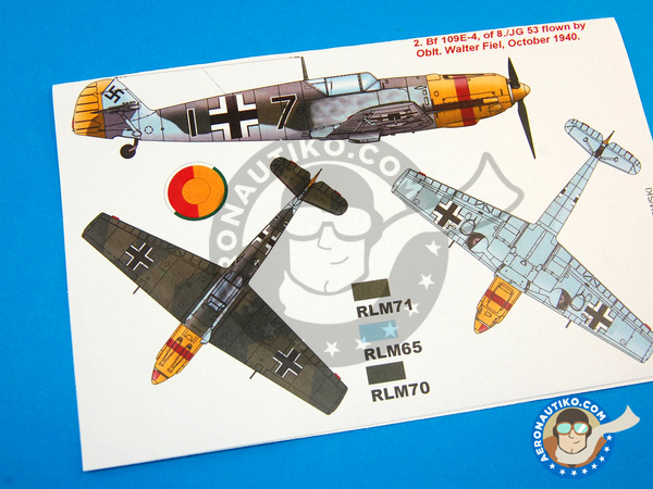Image 3: Messerschmitt Bf 109 E-4/7 | Masks in 1/32 scale manufactured by Montex Mask (ref. KAM32184)