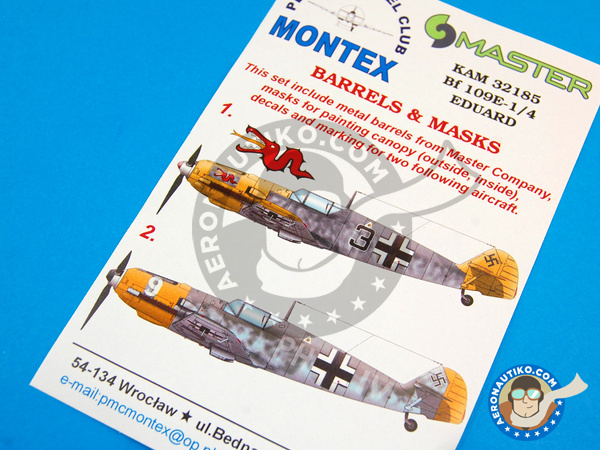 Image 1: Messerschmitt Bf 109 E-1/4 | Masks in 1/32 scale manufactured by Montex Mask (ref. KAM32185)