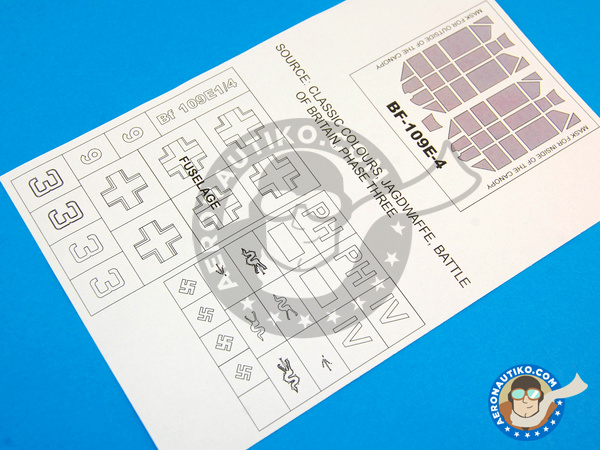 Image 2: Messerschmitt Bf 109 E-1/4 | Masks in 1/32 scale manufactured by Montex Mask (ref. KAM32185)