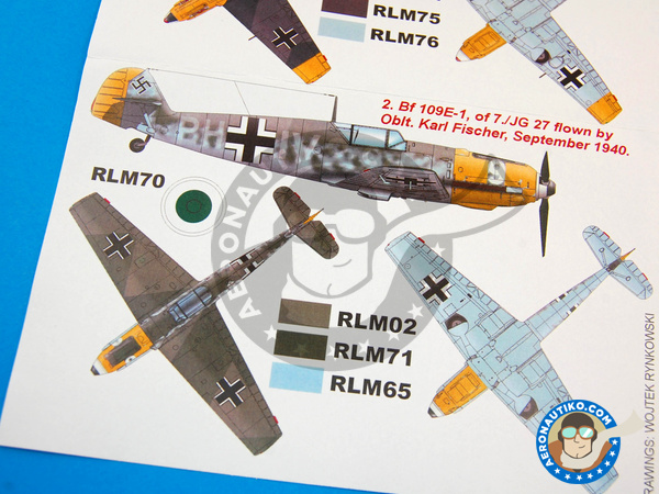 Image 8: Messerschmitt Bf 109 E-1/4 | Masks in 1/32 scale manufactured by Montex Mask (ref. KAM32185)