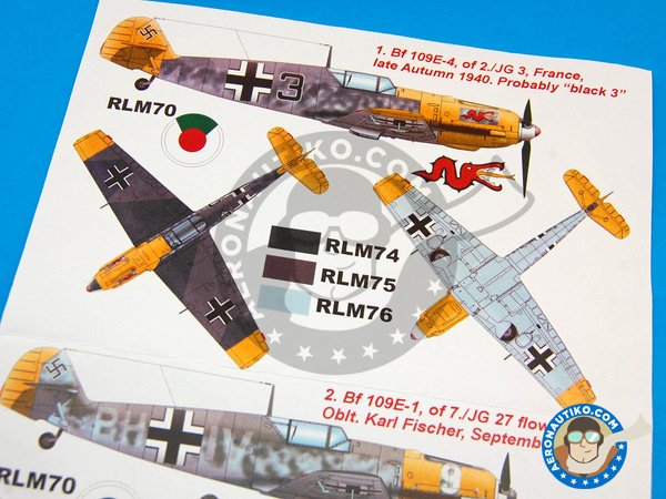 Image 9: Messerschmitt Bf 109 E-1/4 | Masks in 1/32 scale manufactured by Montex Mask (ref. KAM32185)