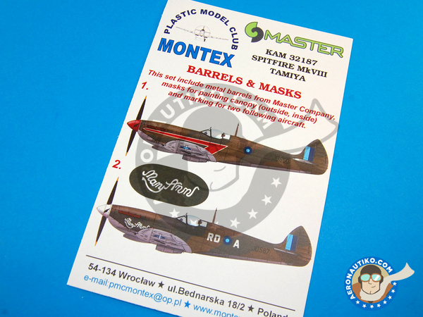 Image 1: Supermarine Spitfire Mk. VIII | Masks in 1/32 scale manufactured by Montex Mask (ref. KAM32187)