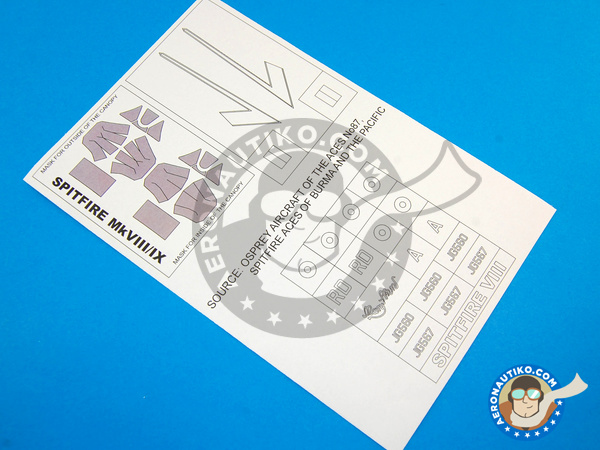 Image 2: Supermarine Spitfire Mk. VIII | Masks in 1/32 scale manufactured by Montex Mask (ref. KAM32187)