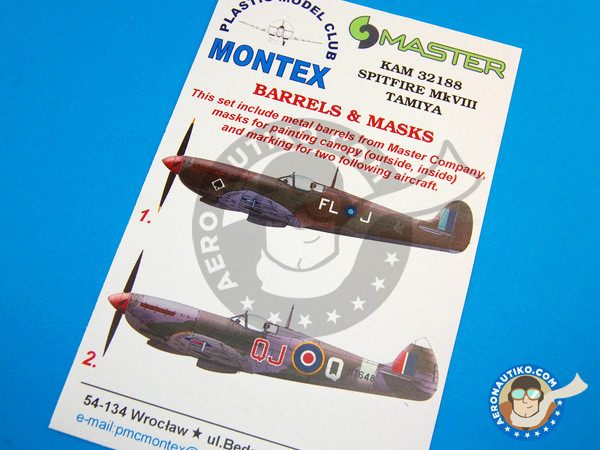 Image 1: Supermarine Spitfire Mk. VIII | Masks in 1/32 scale manufactured by Montex Mask (ref. KAM32188)