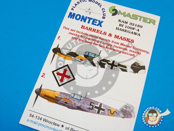 Image 1: Messerschmitt Bf 109 F-4 | Masks in 1/32 scale manufactured by Montex Mask (ref. KAM32189)