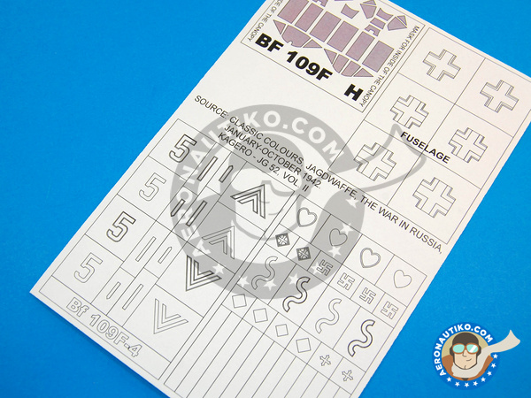 Image 2: Messerschmitt Bf 109 F-4 | Masks in 1/32 scale manufactured by Montex Mask (ref. KAM32189)