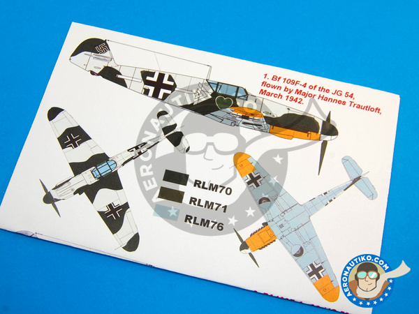 Image 4: Messerschmitt Bf 109 F-4 | Masks in 1/32 scale manufactured by Montex Mask (ref. KAM32189)