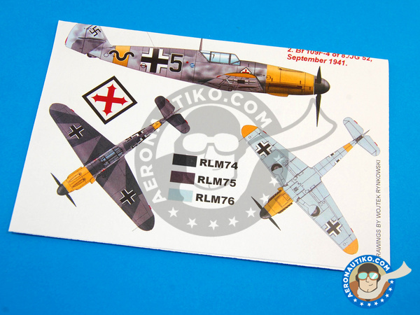 Image 5: Messerschmitt Bf 109 F-4 | Masks in 1/32 scale manufactured by Montex Mask (ref. KAM32189)