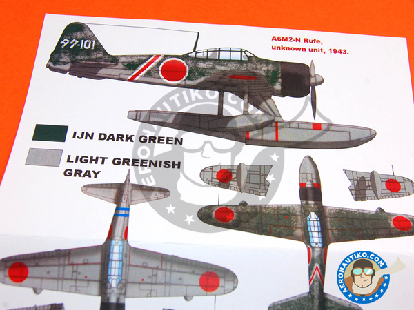 Image 4: Mitsubishi A6M Zero 2 Rufe | Masks in 1/48 scale manufactured by Montex Mask (ref. KAM48095)