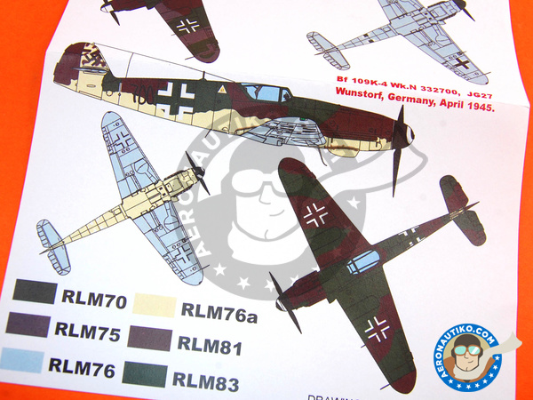 Image 8: Messerschmitt Bf 109 K-4 | Masks in 1/48 scale manufactured by Montex Mask (ref. KAM48096)