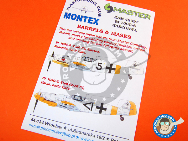 Image 1: Messerschmitt Bf 109 G-6 | Masks in 1/48 scale manufactured by Montex Mask (ref. KAM48097)