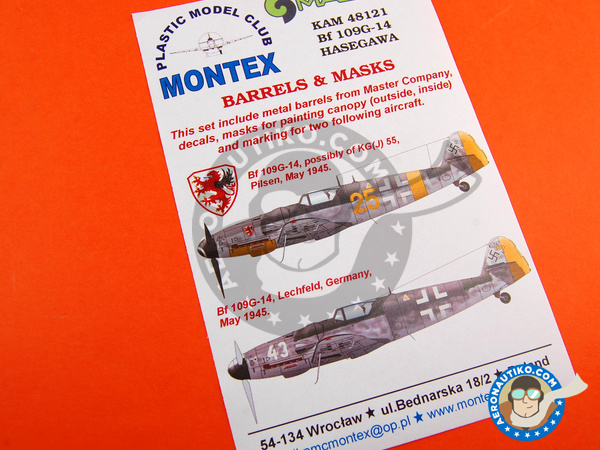 Image 1: Messerschmitt Bf 109 G-14 | Máscaras en escala 1/48 fabricado por Montex Mask (ref. KAM48121)