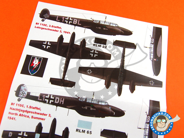 Image 7: Messerschmitt Bf 110 C | Máscaras en escala 1/48 fabricado por Montex Mask (ref. KAM48122)