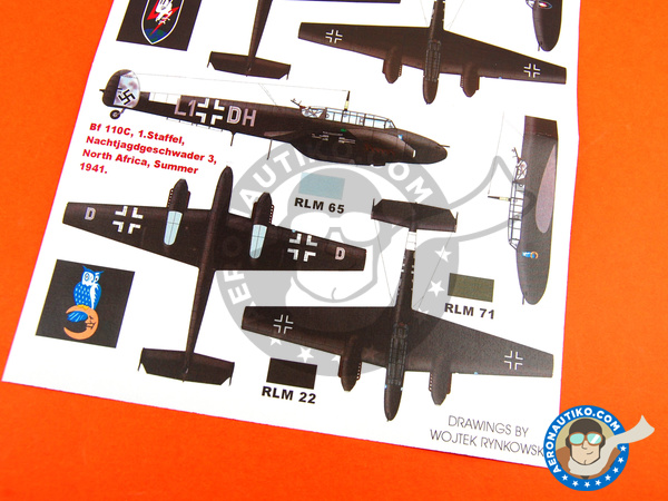 Image 8: Messerschmitt Bf 110 C | Máscaras en escala 1/48 fabricado por Montex Mask (ref. KAM48122)