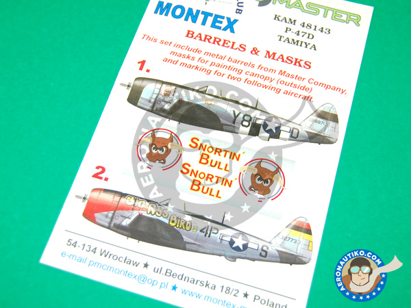 Image 1: Republic P-47 Thunderbolt D Bubbletop | Máscaras en escala 1/48 fabricado por Montex Mask (ref. KAM48143)