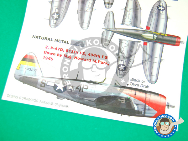 Image 3: Republic P-47 Thunderbolt D Bubbletop | Máscaras en escala 1/48 fabricado por Montex Mask (ref. KAM48143)