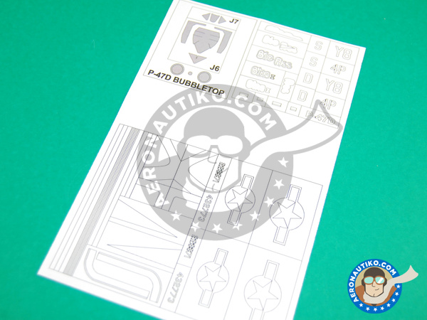 Image 8: Republic P-47 Thunderbolt D Bubbletop | Máscaras en escala 1/48 fabricado por Montex Mask (ref. KAM48143)