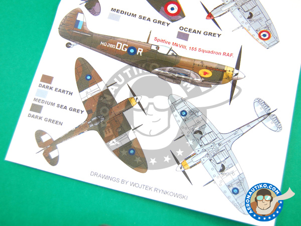 Image 5: Supermarine Spitfire Mk. VIII / IX | Máscaras en escala 1/48 fabricado por Montex Mask (ref. KAM48156)