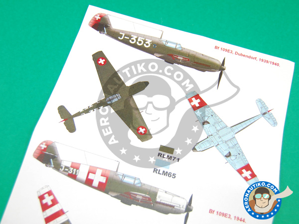 Image 1: Messerschmitt Bf 109 E-3 | Máscaras en escala 1/48 fabricado por Montex Mask (ref. KAM48161)