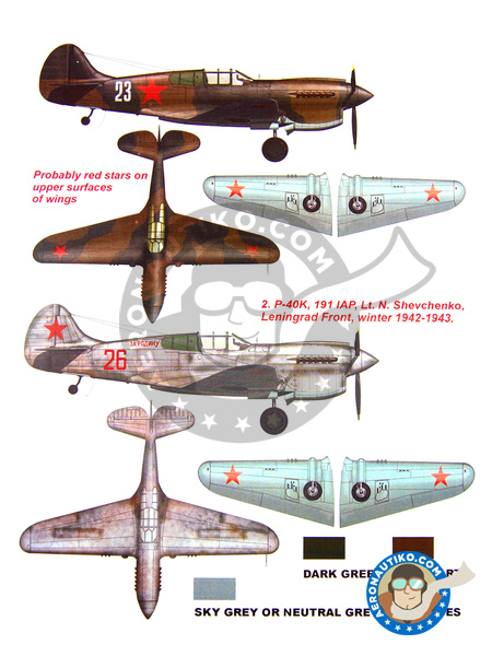 Curtiss P-40 Warhawk K | Masks in 1/48 scale manufactured by Montex Mask (ref. KAM48168) image