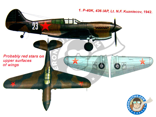 Image 1: Curtiss P-40 Warhawk K | Masks in 1/48 scale manufactured by Montex Mask (ref. KAM48168)