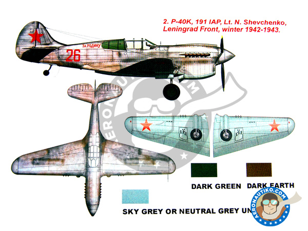 Image 2: Curtiss P-40 Warhawk K | Masks in 1/48 scale manufactured by Montex Mask (ref. KAM48168)