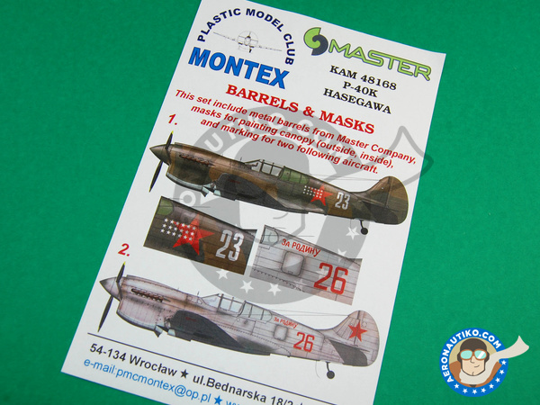Image 3: Curtiss P-40 Warhawk K | Masks in 1/48 scale manufactured by Montex Mask (ref. KAM48168)