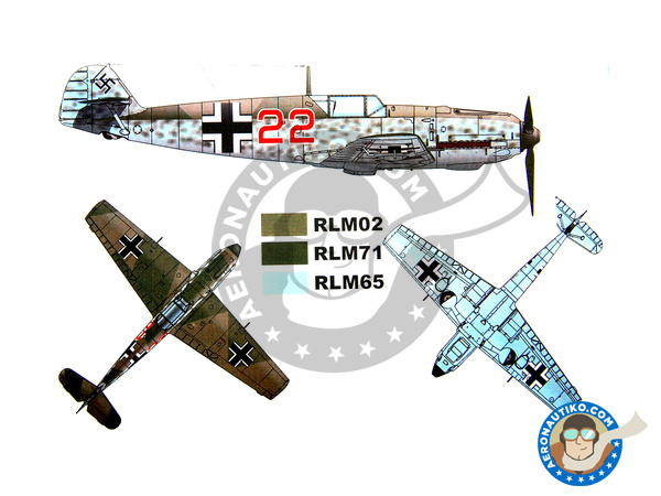 Image 2: Messerschmitt Bf 109 E-4 | Masks in 1/48 scale manufactured by Montex Mask (ref. KAM48169)