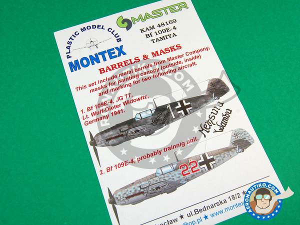 Image 3: Messerschmitt Bf 109 E-4 | Masks in 1/48 scale manufactured by Montex Mask (ref. KAM48169)