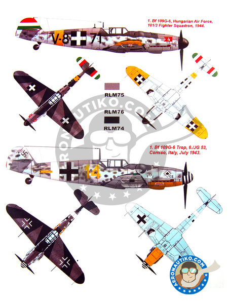 Messerschmitt Bf 109 G-6 | Masks in 1/48 scale manufactured by Montex Mask (ref. KAM48177) image