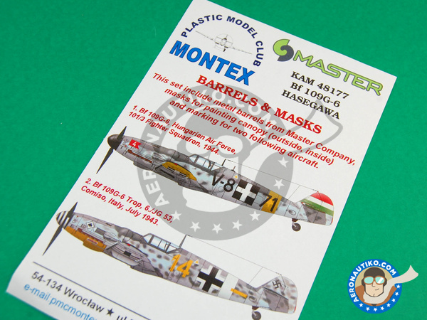 Image 1: Messerschmitt Bf 109 G-6 | Masks in 1/48 scale manufactured by Montex Mask (ref. KAM48177)