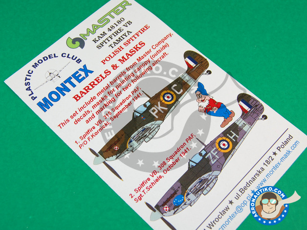 Image 1: Supermarine Spitfire Mk. Vb | Máscaras en escala 1/48 fabricado por Montex Mask (ref. KAM48180)