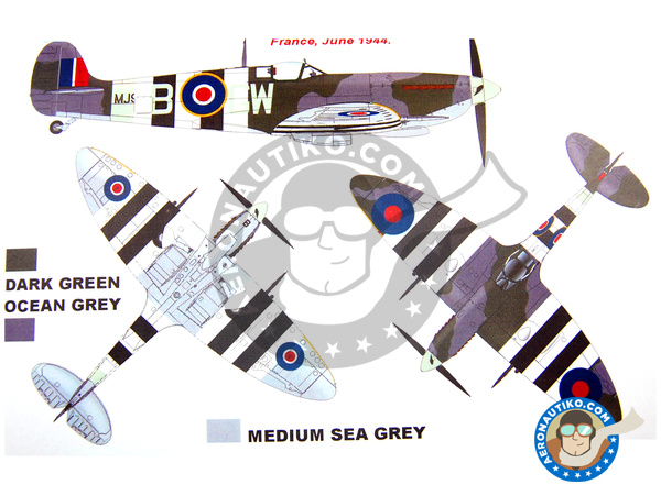 Image 1: Supermarine Spitfire Mk. IX | Máscaras en escala 1/48 fabricado por Montex Mask (ref. KAM48181)