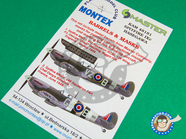 Image 3: Supermarine Spitfire Mk. IX | Máscaras en escala 1/48 fabricado por Montex Mask (ref. KAM48181)