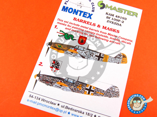 Image 1: Messerschmitt Bf 109 F-2 | Masks in 1/48 scale manufactured by Montex Mask (ref. KAM48193)